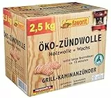 Favorit Öko - Zündwolle 2,5 kg in wiederverschließbarer Faltschachtel aus Naturholz und Wachs - 1218, Holz