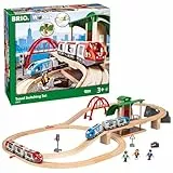 BRIO World 33512 Großes BRIO Bahn Reisezug Set - Eisenbahn mit Bahnhof, Schienen und Figuren - Kleinkinderspielzeug empfohlen ab 3 Jahren