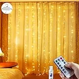 3m 300 LED Lichtervorhang Innen, 8 Modi & Timer Lichterkette Fenster USB, Wasserdicht Lichterketten Vorhang für Innen & Außen für Schlafzimmer, Party, Wand , Balkon, Pavillon, Hochzeit, Weihnachten
