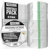 PROCREA® -NEU- 6x Paketklebeband Transparent Set [Premium Qualität - Kristallklar] Extra starkes Packband & Verpackungsband in Profi-Qualität - Universelles Klebeband für Pakete und Kartons