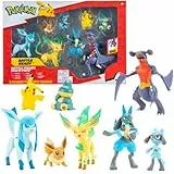 Pokemon Figuren Set 8 Pack – 5-11 cm Figur – Garchomp, Pikachu, Eevee, Lucario, Riolu, Munchlax, Glaceon & Leafeon - Neue 2023 - Offiziell Spielzeug