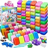 essenson Modelliermasse Lufttrocknend, 84 Farben Lufttrockener Magischer Knete für Kinder, Geschenk für Jungen und Mädchen im Alter von 3-12 Jahren