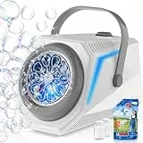 Blubbel LED Seifenblasenmaschine mit 1L Seifenblasenflüssigkeit, Seifenblasen Maschine, Seifenblasenpistole Kinder, Luftblasen Bazooka Bubble Maschine, Geschenk, Hochzeit
