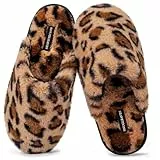 Snug Leaves Damen Flauschige Hausschuhe mit Kunstfell und Memory Foam, Sexy und Klassische Pantoffeln Geparden Braun,38/39 EU