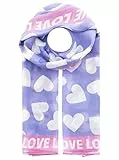 Zwillingsherz Schal Damen Halstuch viele verschiedene Muster Freizeit 80% Polyester 20% Viskose