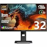 INNOCN 32 Zoll Mini LED 4K 144Hz 3840 x 2160P Computer Gaming Monitor 1ms IPS HDR1000 HDMI 2.1 Monitor, 99% DCI-P3, USB Type-C Konnektivität, höhenverstellbarer Ständer - Schwarz