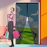 Fliegengitter Balkontür Terrassentür 100 x 204 cm Insektenschutz Balkontür Fliegenvorhang Zur Einfachen Montage Ohne Bohren für Terrassentür, Schwarz