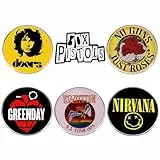 TYXHXTF 6 Stück Emaille-Anstecknadeln, Enamel Brooch, Emaille-Brosche, Enamel Pin, Rock Brosche, für Schmuck Dekoration Anstecknadel Geschenk