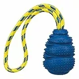 Trixie Jumper am Seil - schwimmendes Hundespielzeug aus Gummi zum Apportieren - 9 cm/30 cm Lime, Motivationsspielzeug für Hunde zum Werfen & Ziehen - 32828