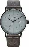 Gigandet Herren-Armbanduhr Minimalism Quarz Analog Leder braun G42-011
