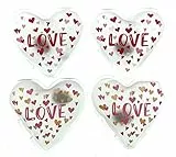 MC-Trend 4er Set Taschenwärmer Handwärmer für warme Hände und Finger, Wiederverwendbare Wärmekissen (4er Set Love)