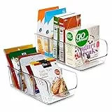 rokrist Kühlschrank Organizer mit 3 Fächern (2er-Pack) –Teebeutel, Küche Aufbewahrungsbox für Snacks, Süßigkeiten, Riegel, Saftboxen – Schrank Behälter