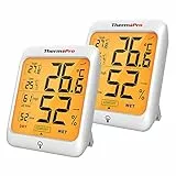 ThermoPro TP53 Thermometer, Hygrometer, Innen-Hygrometer, digitales Messgerät für Luftfeuchtigkeit und Umgebungstemperatur, professionelles Thermo-Hygrometer für zu Hause, mit Berührung,