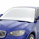 Auto Windschutzscheibe Abdeckung Auto Frost Windschutzscheibe Abdeckung Schwerlast Windschutzscheibe Abdeckung UV Schutz Staubdicht und Wasserdicht Schnee Abdeckung für SUV, LKW und Auto, Allwetter