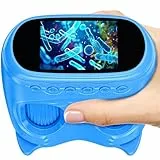 Ashfly Mikroskop für Kinder und Fernglas für Kinder, 1000X USB 2-in-1 tragbares Taschenmikroskop, 4K 2.0' Bildschirm, 10-facher Vergrößerung Kinderfernrohr, Science draussen ab ab 3 Jahren, Blau