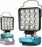Edtran Akku Lampe Für Makita 18v, 48W Kabellose Led Arbeitsleuchte Akku, Hell Led Strahler Tragbares Flutlichter Baustellen Lampe,Akku Scheinwerfer mit Typ C und USB-Aufladung (No Akku)