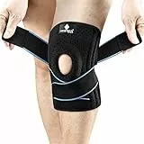 NEENCA Kniestütze mit Patella Gel Pads & Feder Seitenstabilisatoren,Kniebandage für Knieschmerz,Geschwollen,Meniskusriss, Arthritis, Gelenkschmerzlinderung, ACL,PCL,MCL (Black, XL)