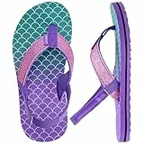 WateLves Flip Flops Kinder Badelatschen Kinder Sommer Zehentrenner Strand Sandalen MäDchen Jungen Unisex(Fischschuppe Rosa Lila 32/33 EU)