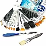Halobios Farbbürsten, 26 Pcs Malerei Pinsel Set für Acrylfarbe, Öl, Gesicht, Körperfarbe, Kunst Malerei Pinsel für Erwachsene, Anfänger, Künstler, Kinder Kunst Zubehör