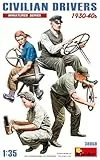 MiniArt 38050 1:35 Fig. Zivile Kraftfahrer 1930-40 (4)-originalgetreue Nachbildung, Modellbau, Plastik Bausatz, Basteln, Hobby, Kleben, Modellbausatz, Zusammenbauen, unlackiert