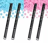 Konfetti-Kanone für Jungen oder Mädchen, mit blauen oder rosafarbenen Konfetti, 60 cm (boy x 2 + girl x 2)