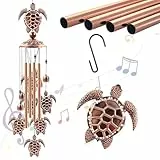 FuxFuis Windspiel Metall Windspiele Hängendes Schildkröten-Windspiel mit Haken 81cm Lang Windspiele für Draußen Hängend, Garten Außen Glockenspiel für Garten Innenhof Balkon Fenster Flur