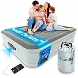 Huddle® Luxury Never Deflate King-Luftbett mit patentierter Dual-Pump-SlumberGuard™-Premium-Technologie | Aufblasbare Matratze mit integrierter Pumpe | Bequeme aufblasbare Luftmatratze