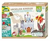 Lena 42831 - Eco Upcycling Bastelset Königreich, Ritterburg aus Papierbögen und Haushaltsgegenständen, 2 in 1 Mobile und Spielset, Klebeset für Jungen und Mädchen, Papierbasteln für Kinder ab 6 Jahren