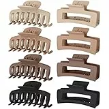 Lolalet 8 Stück Große Haarklammer, 8cm Haarspangen für dickes Haar Rutschfestes Haar Jaw Clips Haarstyling-Zubehör für Frauen Mädchen -Muster E