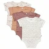 PIPPI Unisex Baby Body SS AO-printed (4-pack) Formender Body, Brown, 98