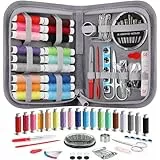 Coquimbo Nähset Nähzubehör Mini Nähzeug für Anfänger, Kinder und Reisende, Nadel und Faden Set für Hause, Reise, Camping & Notfall mit Nähnadeln, Schere, Faden, Fingerhut, Maßband (Grau)