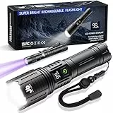 JAY-PARK Taschenlampe LED Aufladbar 1000000 Lumen Extrem Hell, Taktische Taschenlampen mit Zoombar, 5 Lichtmodi mit Holster für Camping Notfälle (5000 mAh Akku)