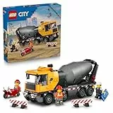 LEGO City Betonmischer - Lehrreiches Baufahrzeug Spielzeug mit 3 Minifiguren, drehbarer Trommel & Ausgießfunktion - Geburtstagsgeschenk für Jungen ab 7 Jahren - 60478