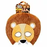 W WIDMANN MILANO Party Fashion - Augenmaske, Maske für Erwachsene, aus Plüsch, Tiermaske, Party Animal