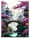 77iiAii Malen nach Zahlen Erwachsene Blume, DIY Handgemalt Dachboden Ölgemälde Kit, Paint by Numbers Adult Mit 3 - Pinseln und Acrylfarbe knitterfreie leinwand Kit - 40 X 50 CM