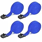 Kshineni Spanngurte Befestigungsgurt 4 Stück Zurrgurt 4 m x 25 mm Spanngurt Expander mit Klemmen Spanngurte Spannbänder mit Klemmschloss (Blau)