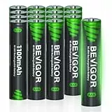 BEVIGOR AAA 1100mAh 1.2V Akkubatterien, Akku hohe Kapazität AAA NiMH wiederaufladbare Batterien, 16 Stück, vorgeladen