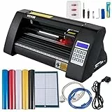 VEVOR Vinyl Schneideplotter 375 mm, Folienschneider Max. Schnittbreite 285 mm, Plottermaschine Signmaster-Software, Plotter Windowskompatibel, Folienplotter Halbautomatisch Schnittpräzision ±0,001 mm