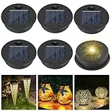 Gobesty Solarleuchten Ersatzteile, 6 Stück Solarleuchten Ersatz Top mit LED, Wasserdicht Solar Ersatzdeckel 7CM, Solarleuchten Solarpanel Ersatzteil, Solarleuchte Ersatz für Solar Garten Laterne DIY