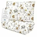 Kinder Bettdecke ohne Bezug 100x135 cm - Baumwolle Baby Decke und Kissen Set Kinderdecke 100 x 135 und Kopfkissen 60 x 40 - Bettdecken Kinderbettdecke Oeko-Tex Hirsch