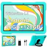 Tablet 10 Zoll Android mit 5G WiFi 6, 20 GB RAM+128GB ROM(TF 2TB), Octa-Core, Widevine L1, Kindersicherung, 6000mAh, BT 5.0, 1280 * 800, Parental Control, GMS, 2026 Neueste Tablet mit Eva Case - Green