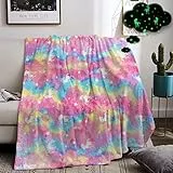 MIQEBX Kuscheldecke Kinder,Einhorn Decke Kuscheldecke, Weich Fleecedecke Wohndecke, Einhorn Geschenk für Kinder Jungen Mädchen (Einhorn-B, 150x200cm)