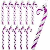 12 Stück Weihnachten Zuckerstange Ornamente Weihnachtsbaum Hängende Anhänger, Weihnachtsdeko Zuckerstangen für (Rosa)