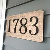 Personalisiertes Holzschild mit 3D-Hausnummer mit Straßennamen, moderner Brunnen für den Außenbereich, horizontale Richtung, Adressschild für Geschäfte, personalisierte Adresse