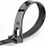 Oksdown Kabelbinder wiederverschließbar Schwarz 300 mm × 7,6 mm 100 Stück UV-Beständig Stark Groß Nylon Kunststoff wiederverwendbar Set