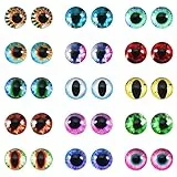 TOAOB 60 Stück Sicherheitsauge 12mm Runde Drachenaugen Cabochons aus Glas Puppen Augen zum Basteln für Spielzeug Zubehör Plüschtier Häkeltiere Puppe Marionette Teddyaugen