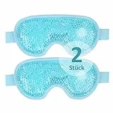 NEWGO Augenmaske Kühlend Kühlmaske Gesicht Kühlbrille für Migräne, Kopfschmerzen, Geschwollene, Müde Augen, Augenringe, Sinusschmerzen, Ice Eye Mask, 2 Stück(Blau)