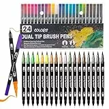 Surcotto Filzstifte Dual Tip Brush & Fineliner Set - Perfekt für Bullet Journal, Malbücher, Handlettering, Manga, Kalligrafie. Geeignet für Kinder und Erwachsene (24)