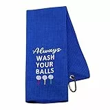 NOBRANDS Lustiges Golf-Handtuch Geschenk Always Wash Your Balls For Men Vatertag Geburtstag (Wash Your Balls Golf Towel EU)