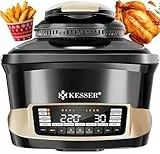 KESSER® Multikocher mit Heißluftfritteuse 8L & 16 Programme Küchengerät - Grillen, Backen, Schmoren, Dampfgaren Vorheiz- & Warmhaltefunktion Reiskocher Slow Cooker, Joghurtbereiter